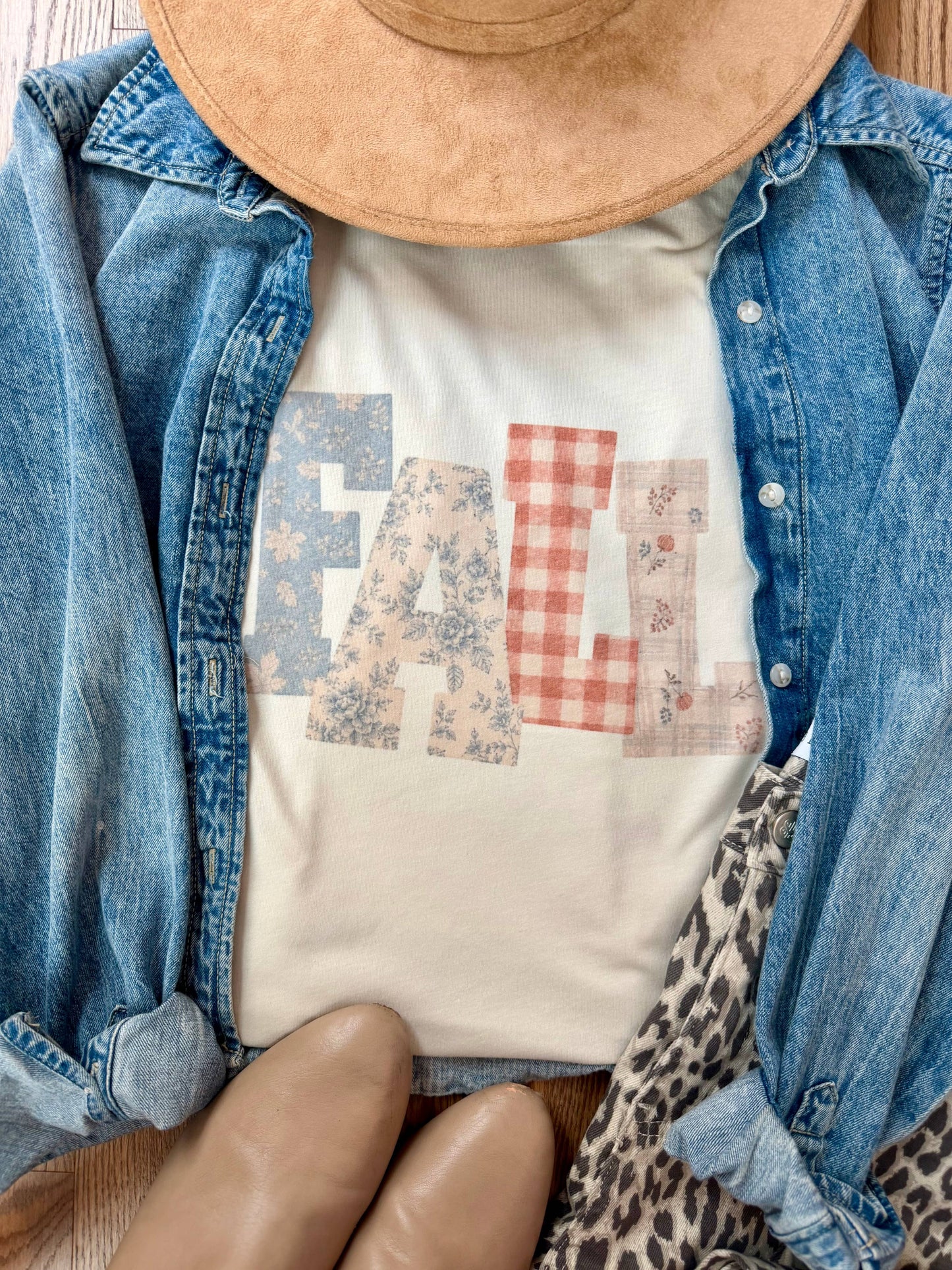 Plaid Fall Graphic Tee: 2X