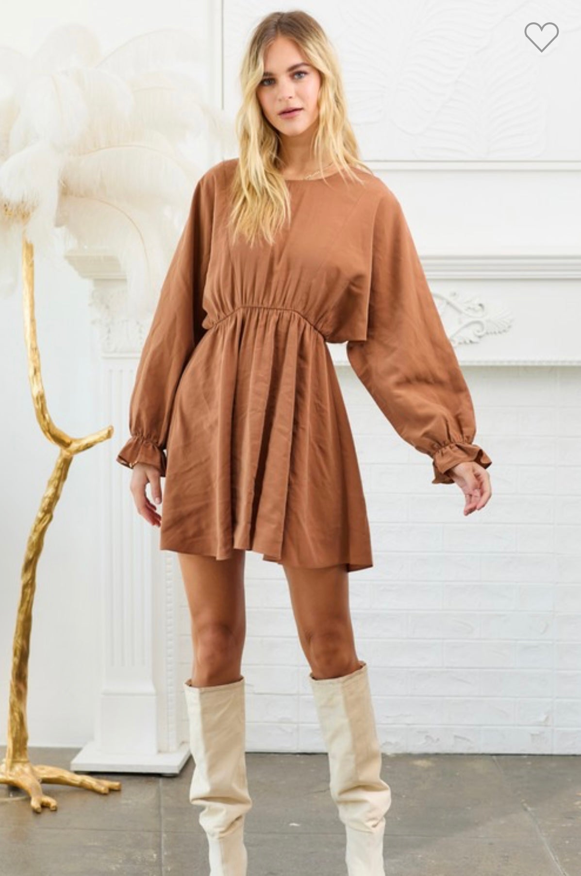 Waiting For You Dress BROWN (S-L)