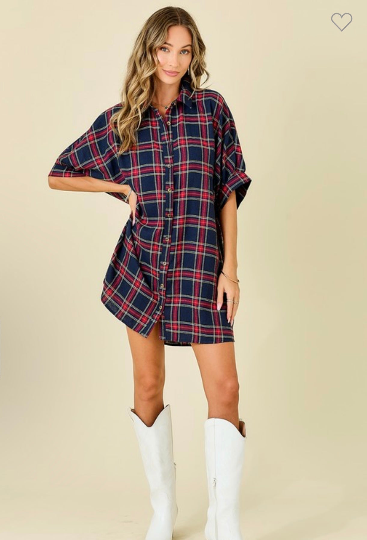 Make Me Love You Dress NAVY PLAID (S-L)