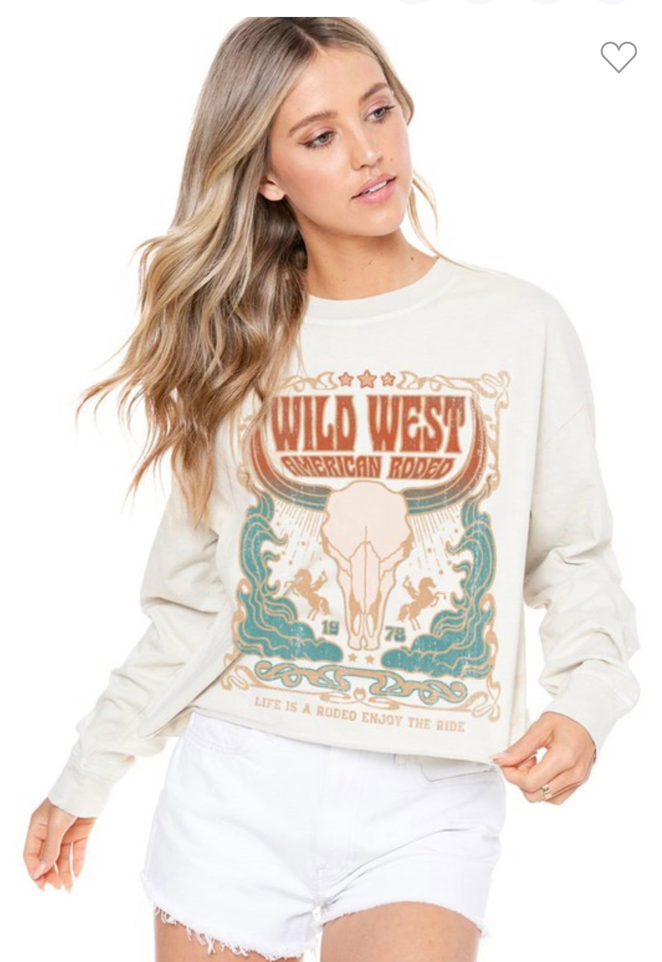 Wild West Cropped Tee BONE (S-L)