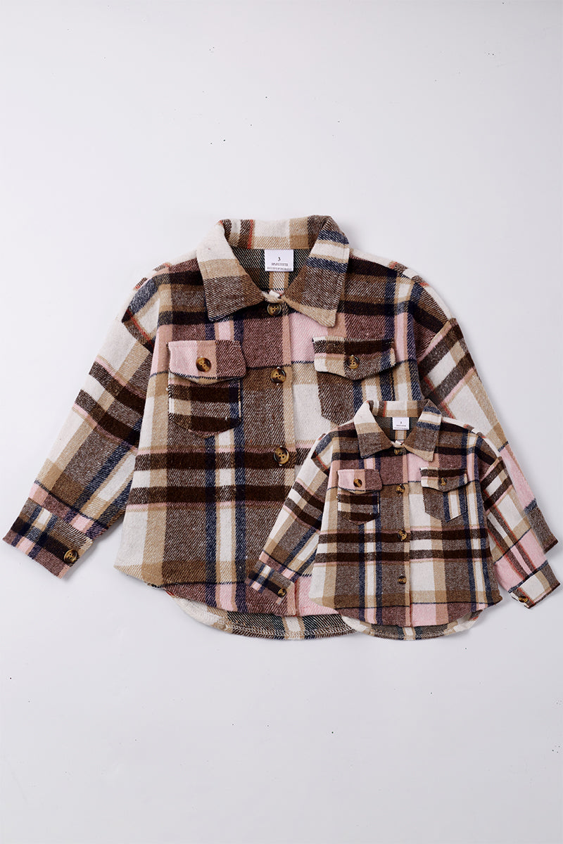 The Harper Shacket BROWN PLAID (5-9 and adult sm)