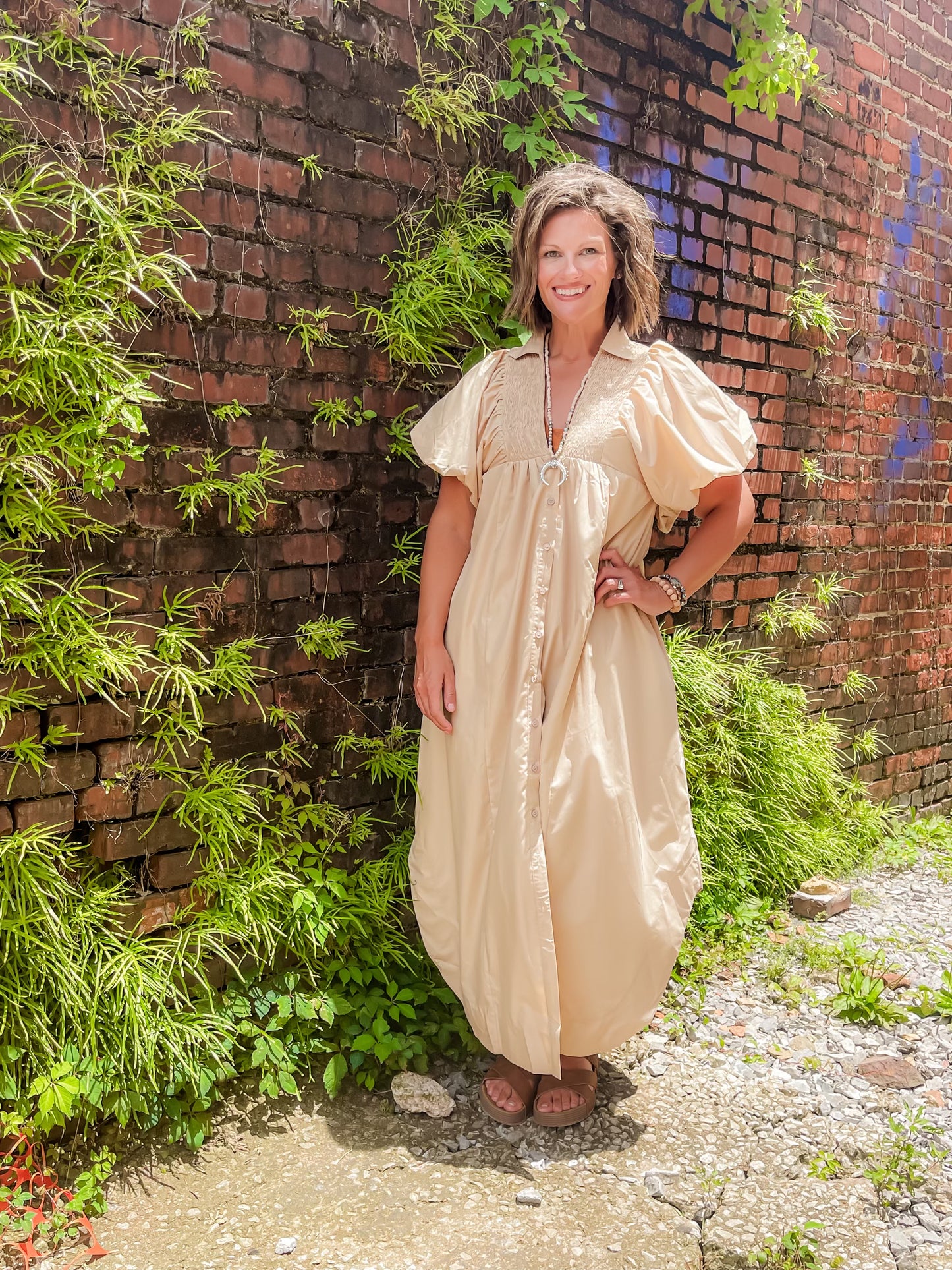 The Rachel Dress KHAKI (S-XL)
