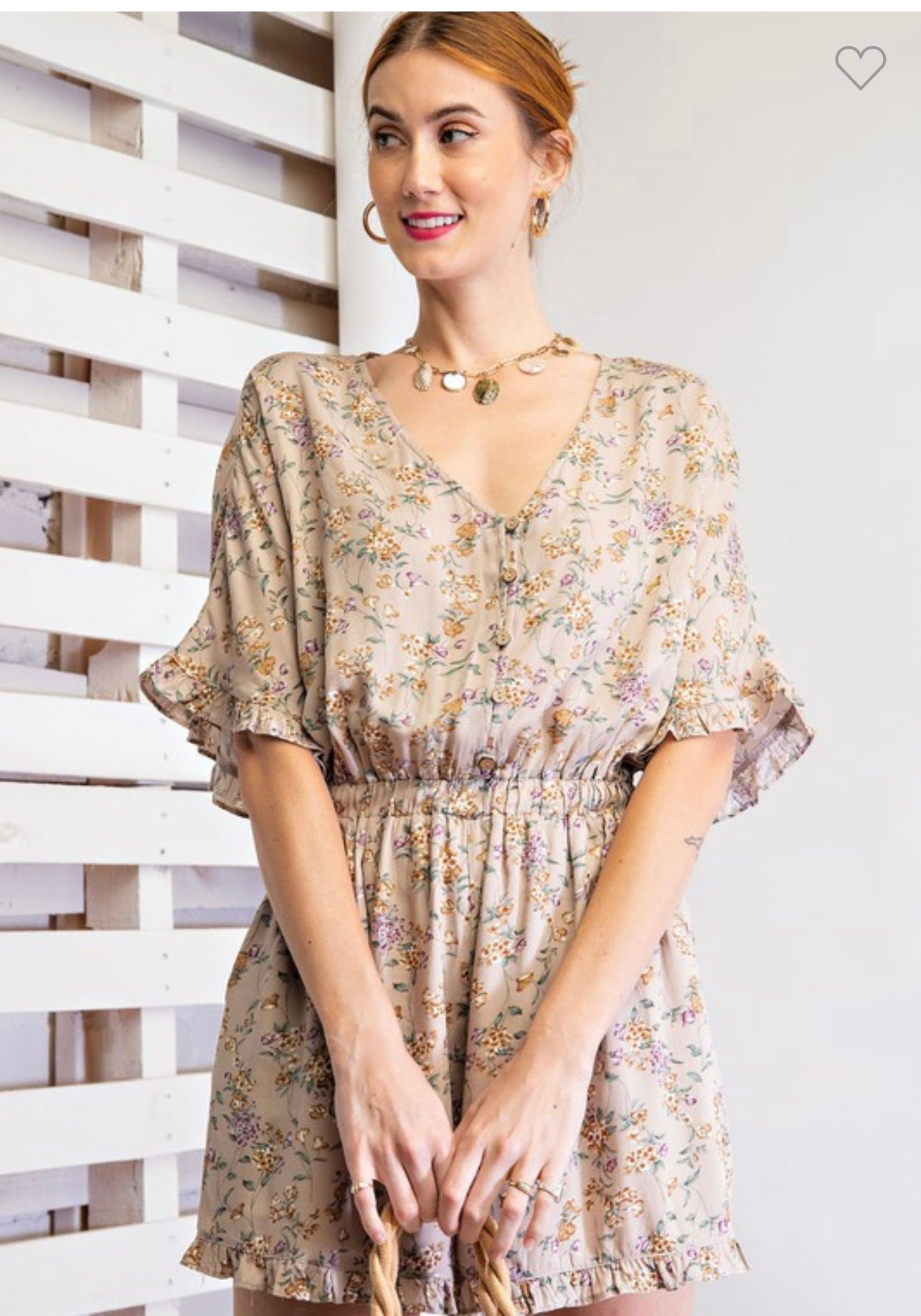 I keep Hoping Khaki Romper (S-L)