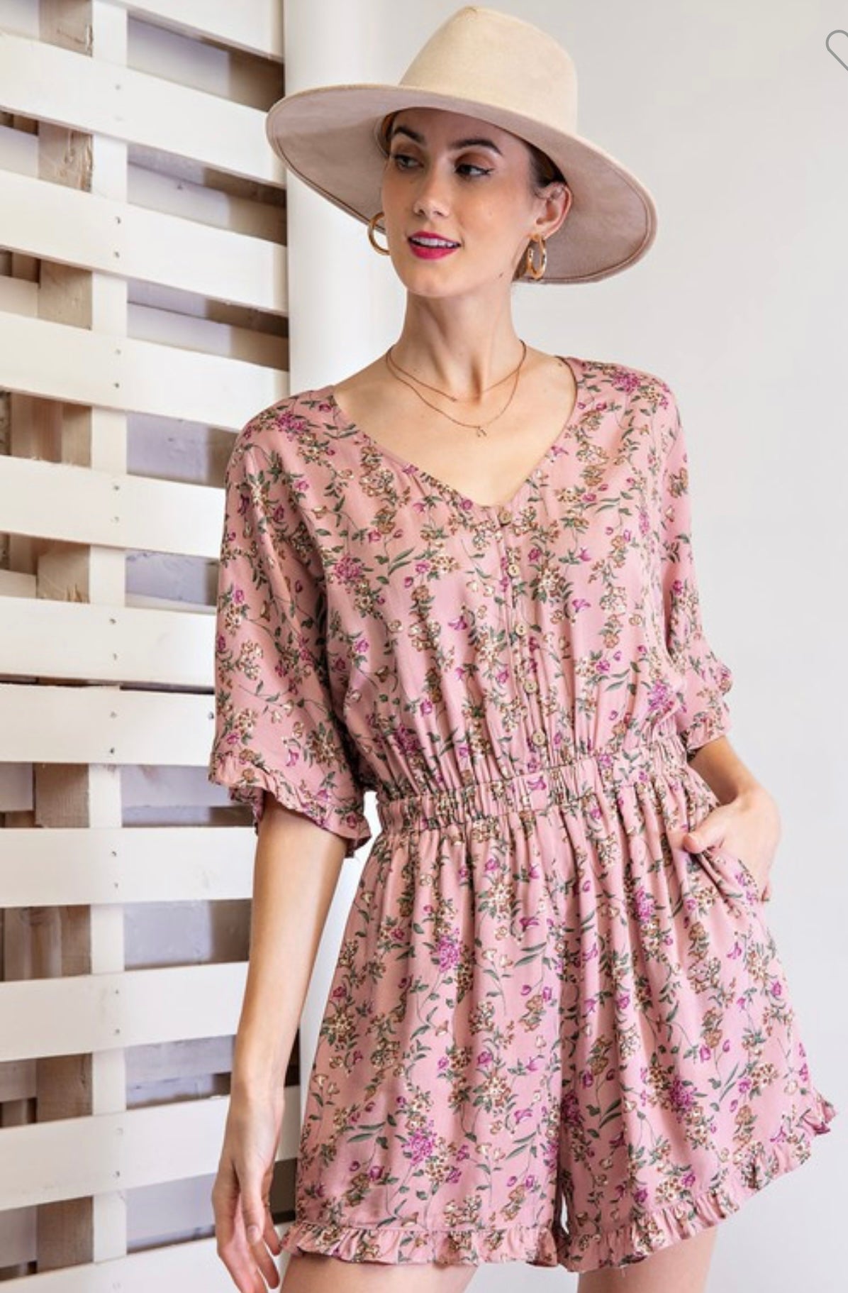 I keep Hoping Mauve romper (S-L)