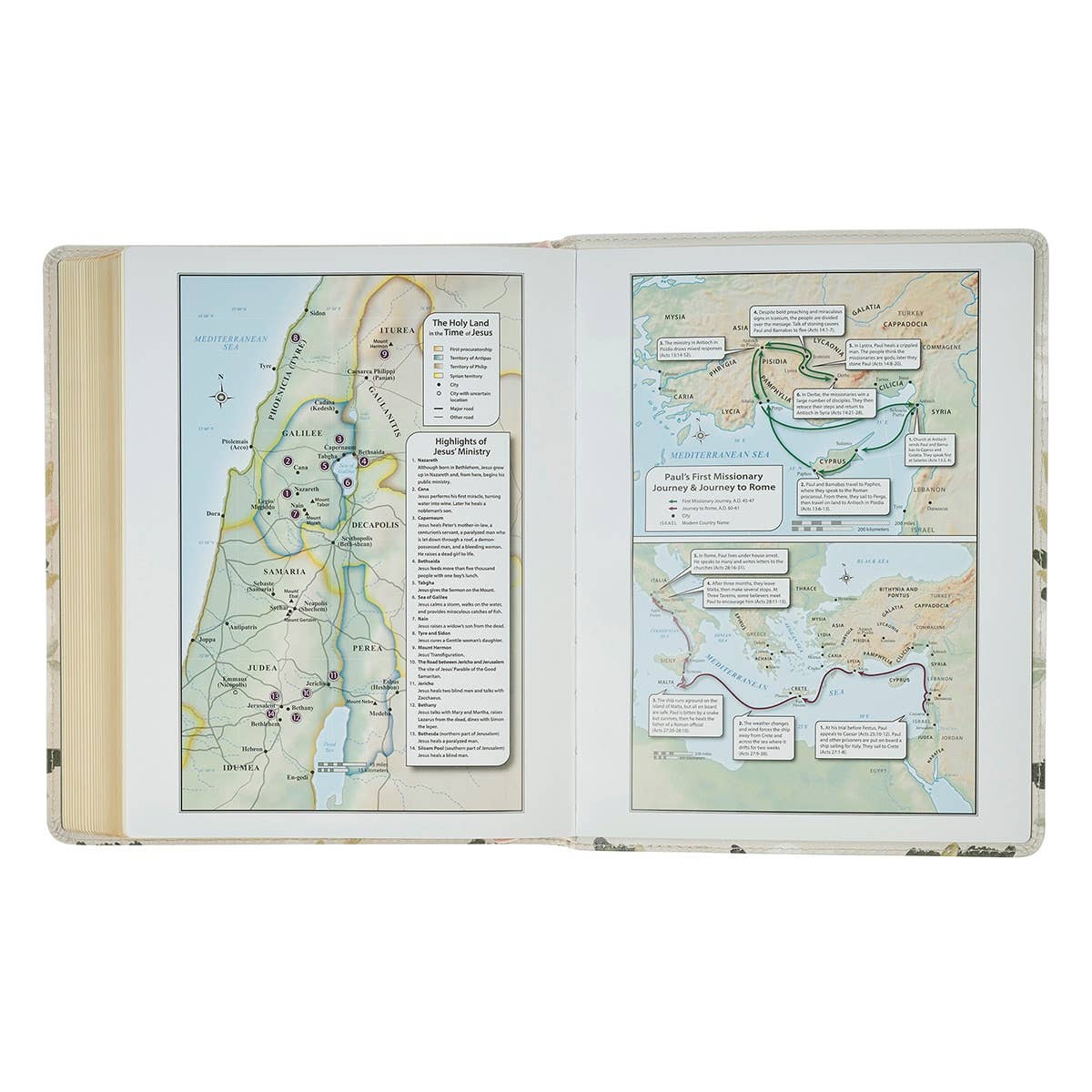 KJV Note-taking Bible Faux Leather Floral Printed Ps 91:4