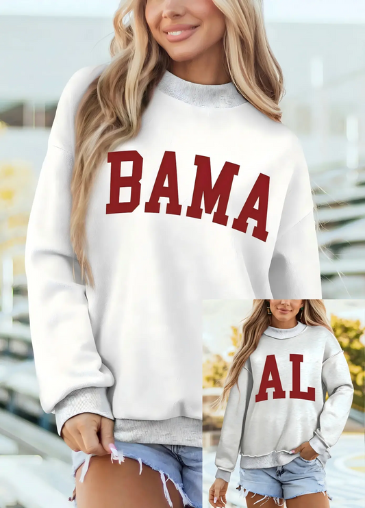 Reversible Game Day Mock Neck Sweatshirt: Light Grey / 65%Polyester+35%Cotton / S