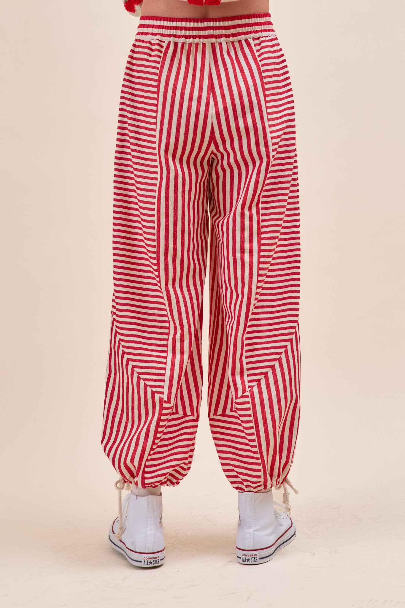 MIXED STRIPES PARACHUTE PANTS MP4366: Dark Blue Stripe / L