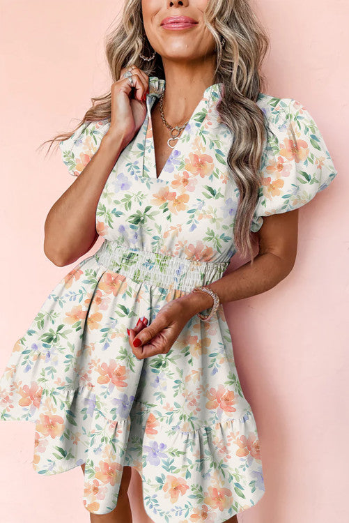 Win Me Over Floral Dress MIXED PEACH (S-XL)