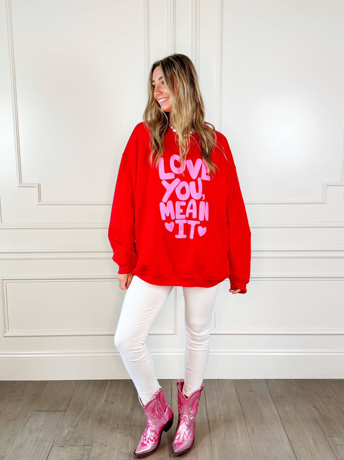 Love You Mean Sweatshirt RED (S-2Xl)