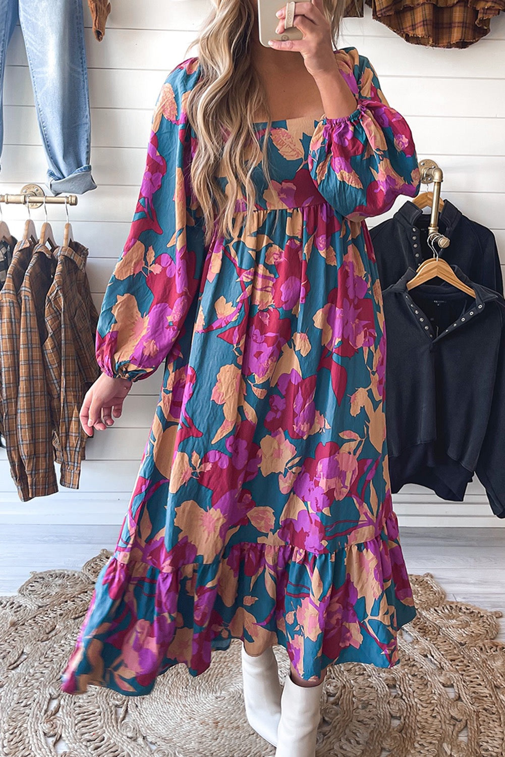 Long Way From Home Dress FLORAL PRINT (S-XL)