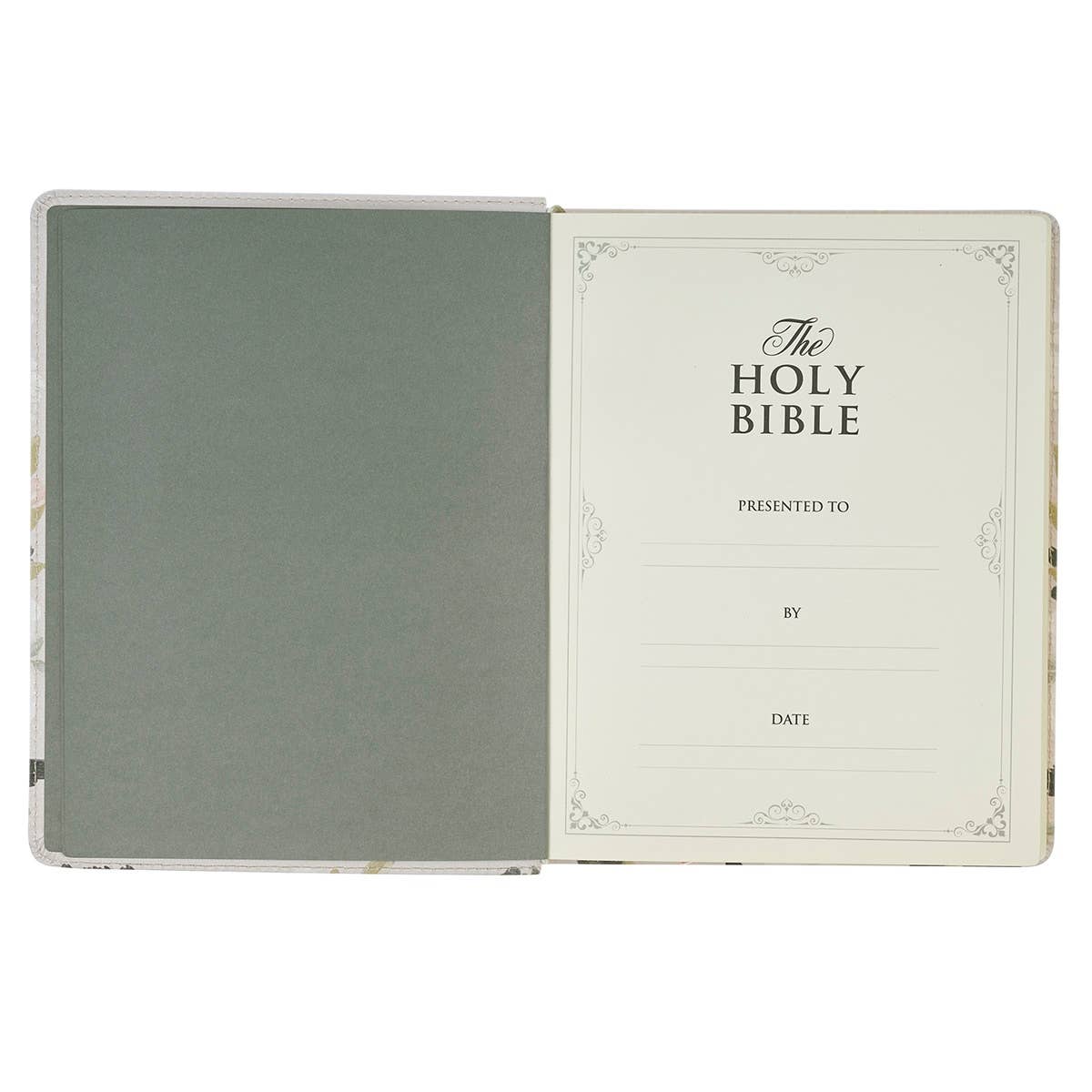 KJV Note-taking Bible Faux Leather Floral Printed Ps 91:4
