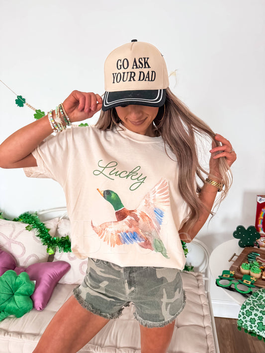 Lucky Duck Graphic Tee on Ivory