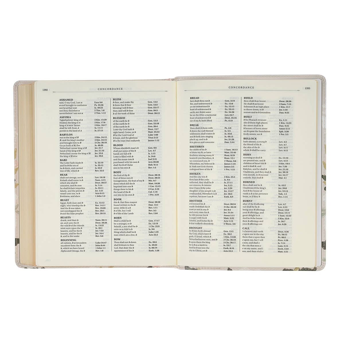 KJV Note-taking Bible Faux Leather Floral Printed Ps 91:4