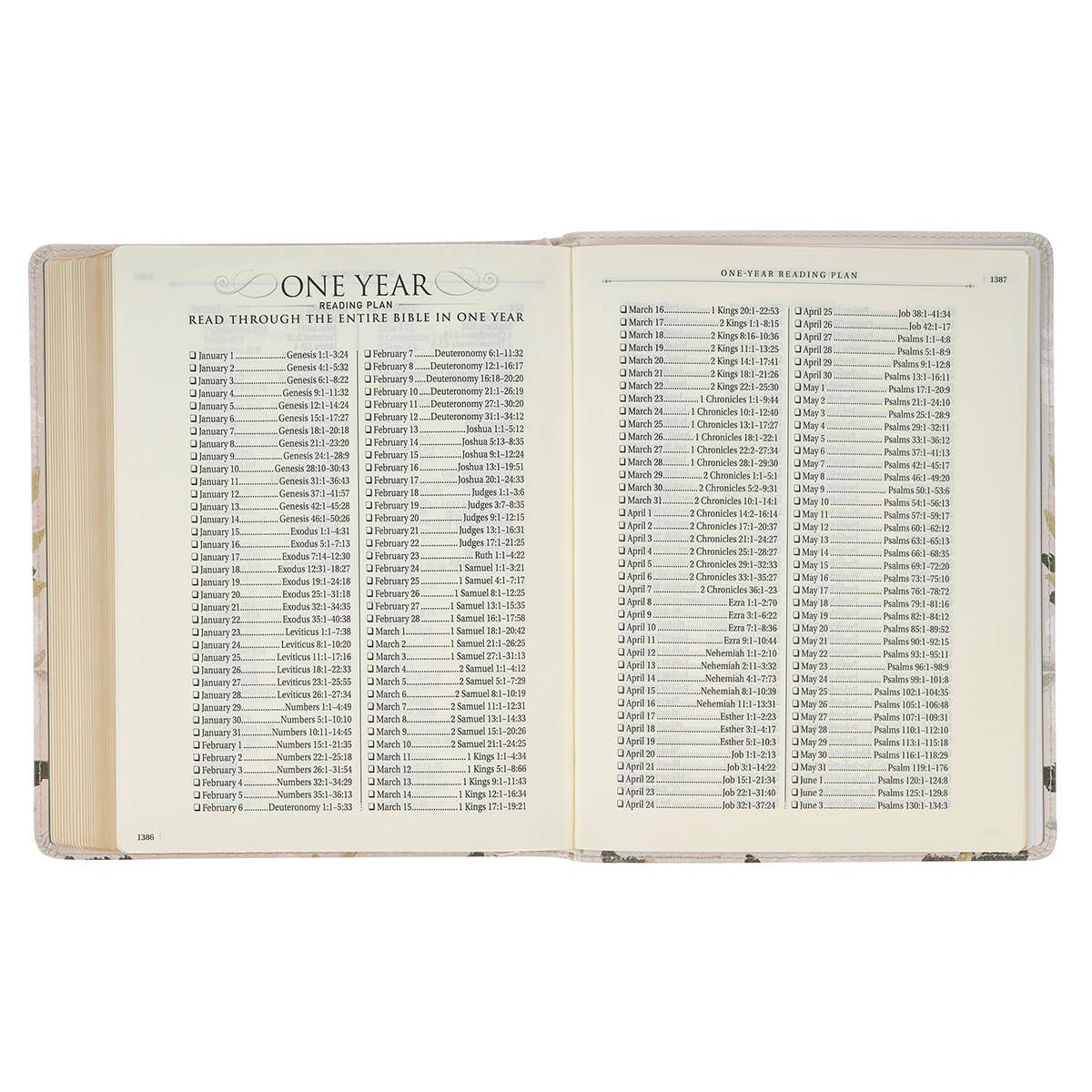 KJV Note-taking Bible Faux Leather Floral Printed Ps 91:4