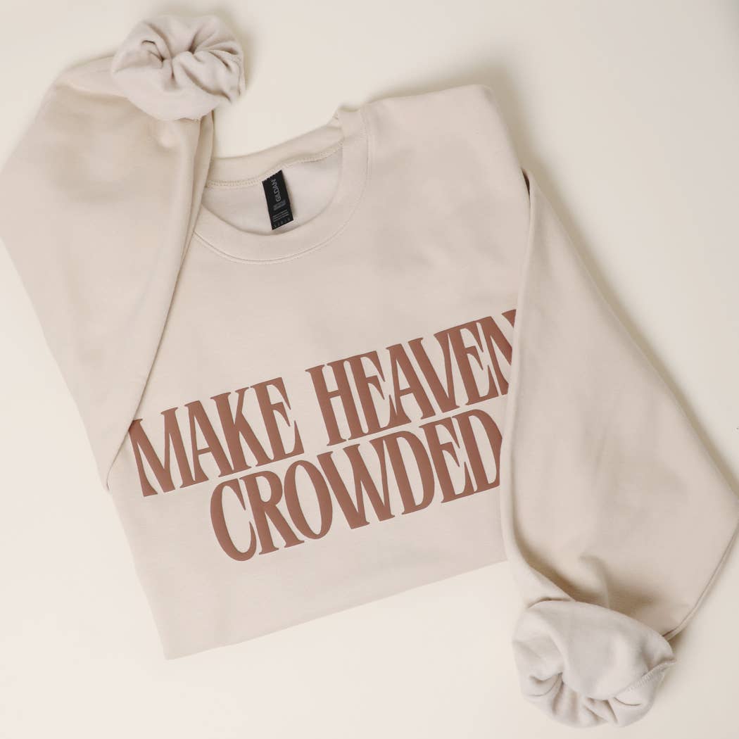 Make Heaven Crowded PUFF MIDWEIGHT Sweatshirt: SAND