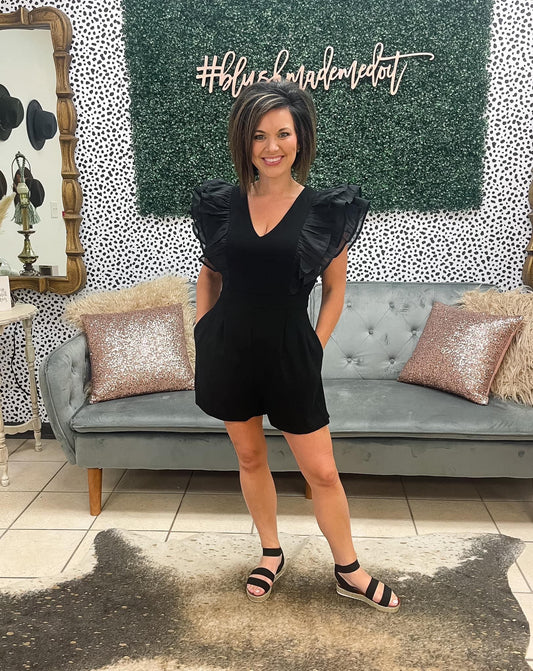 Isn’t She Lovely Romper BLACK
