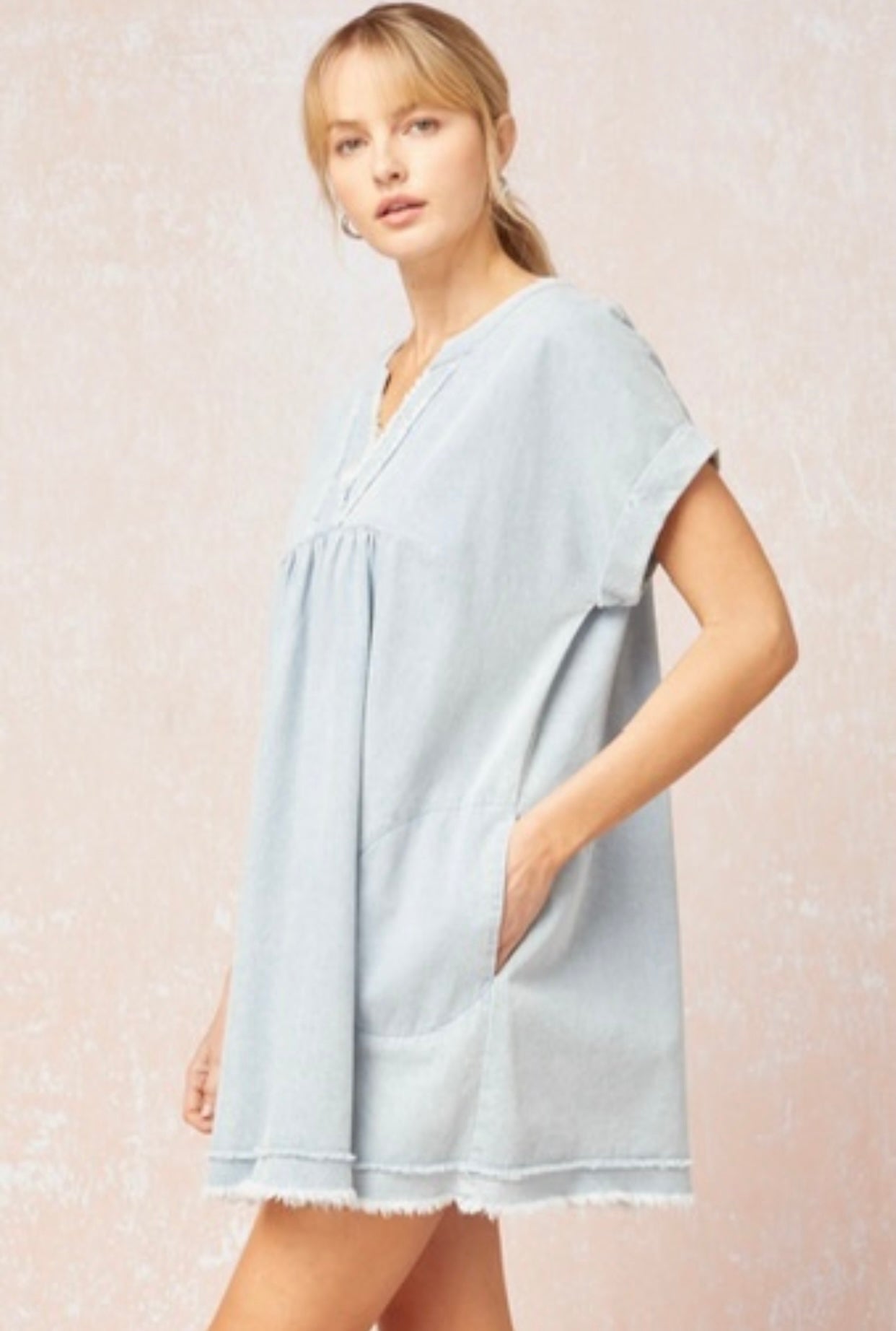 Hello Darling Dress LIGHT DENIM (S-L)