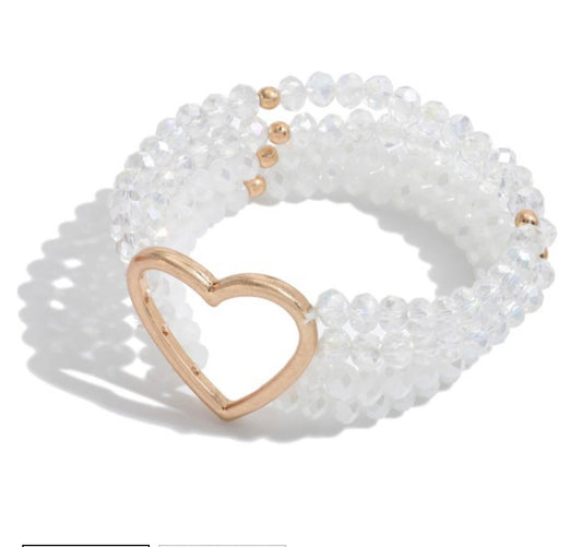 Golden Heart Bracelet GOLD/WHITE