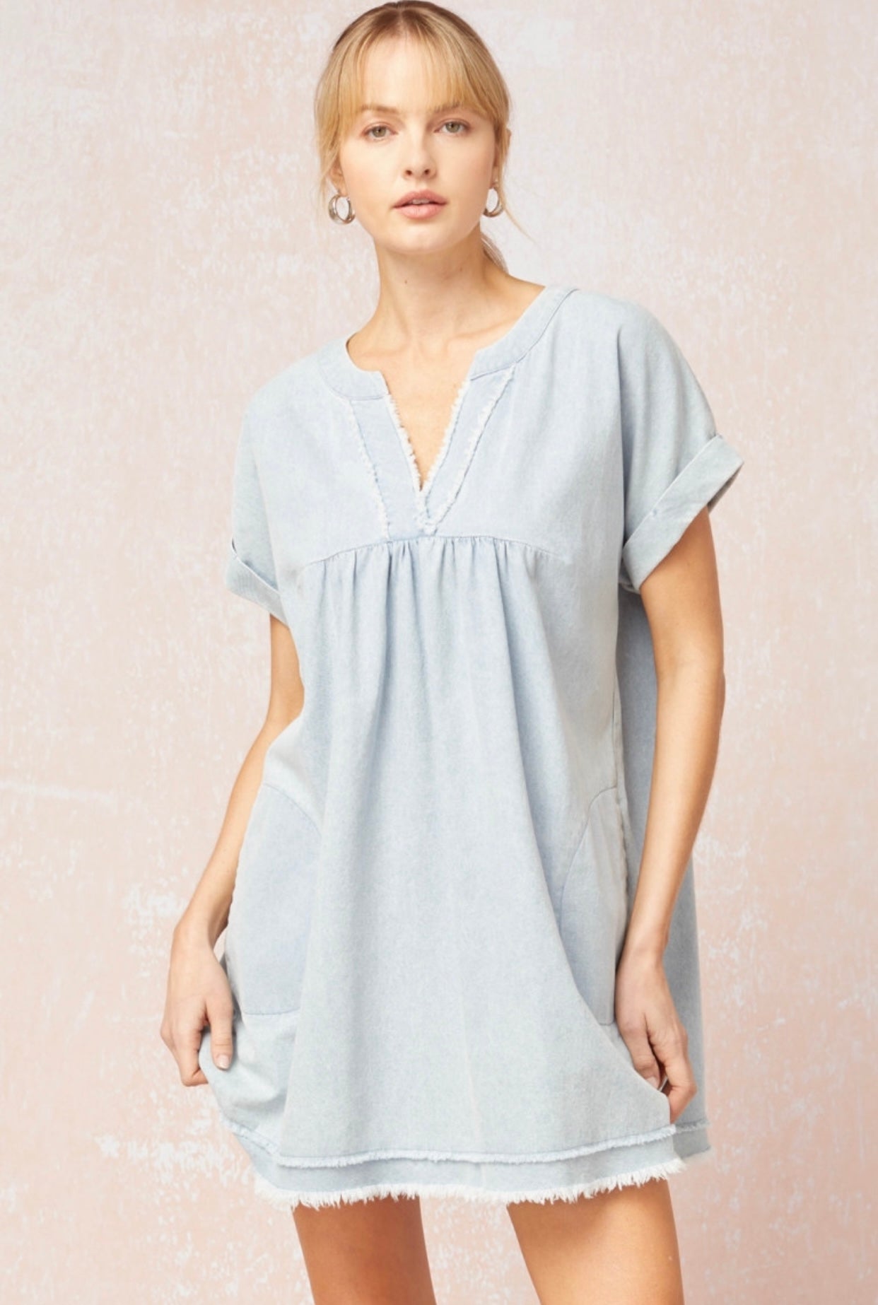 Hello Darling Dress LIGHT DENIM (S-L)